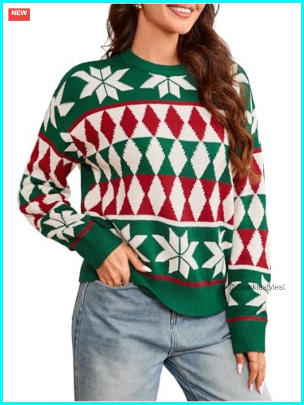 Oversized Crewneck Pullover Sweater Long Sleeve Winter Knit